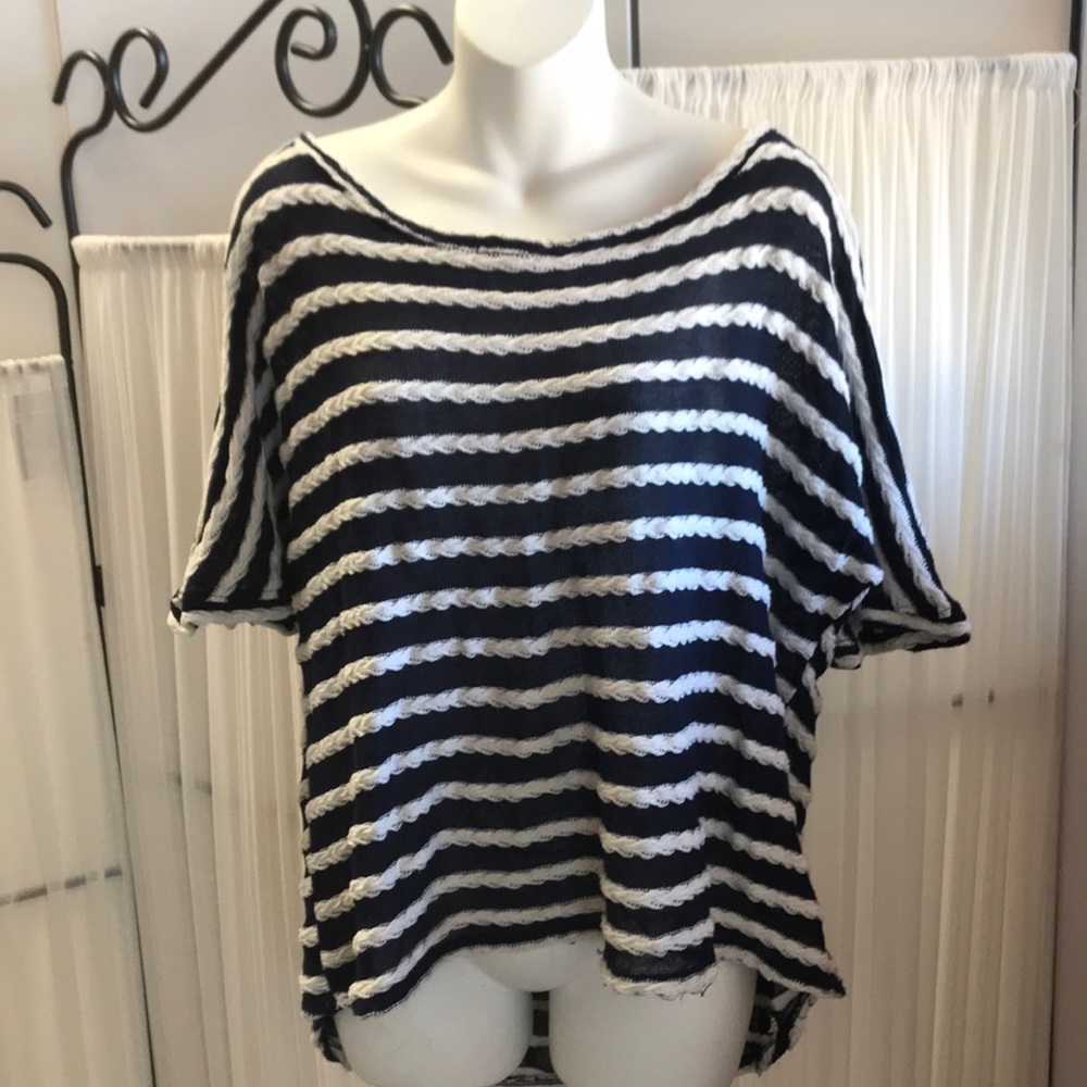 Kit From The Cloth Knit Striped Blouse XL